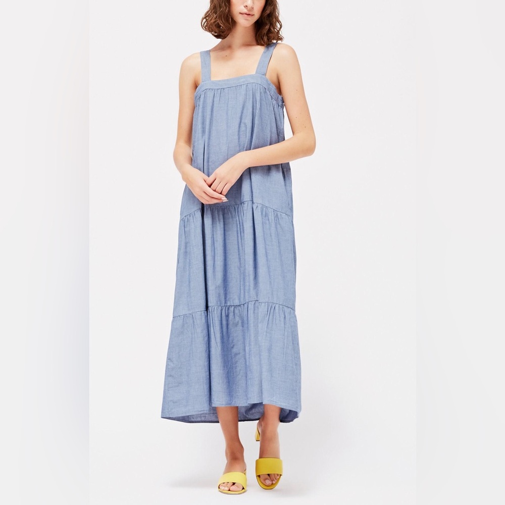 LACAUSA Sunflower Dress in Chambray